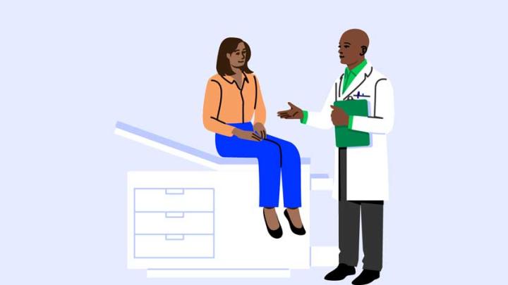 a doctor consults with a patient