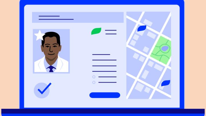 a doctor profile on a laptop