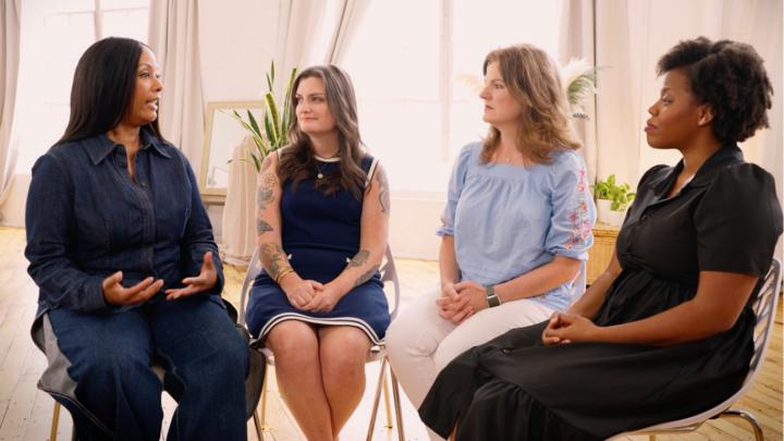 A group of women discuss the mental toll of breast cancer