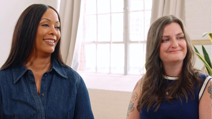 Two women discuss tips and tricks for breast cancer patients