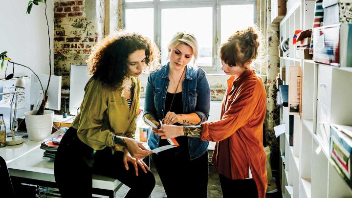 women working in an office