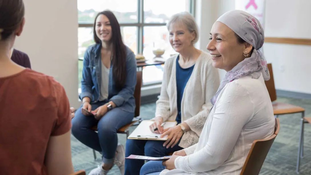 A group of patients talk