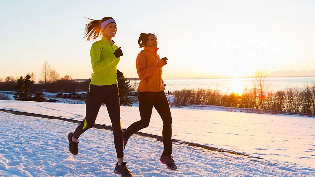two people on a run